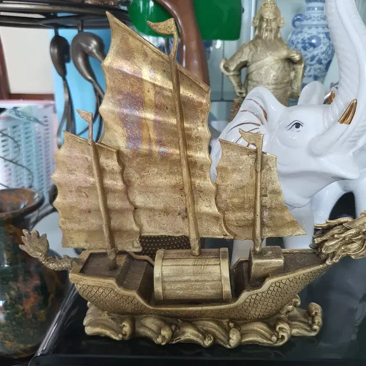 [BUNJANG] Gold Dragon Boat Ornament / 골드 용선 장식품