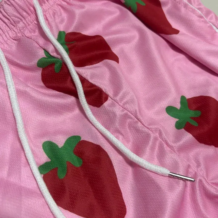 [BUNJANG] Pink Strawberry Half Pants - Size M / 새상품 은혼 분홍 딸기 반 바지 M