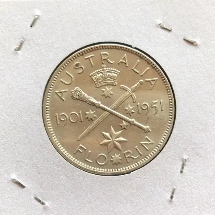 [BUNJANG] 1951 Australia 1 Florin Silver Coin / 1951년 호주 1플로린 은화
