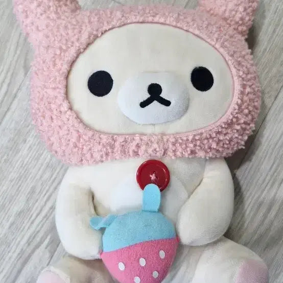 [BUNJANG] Classic Rilakkuma Usagi Strawberry Plush (Medium) / 우사기 딸기 코리락쿠마 코리락 인형 (중형)