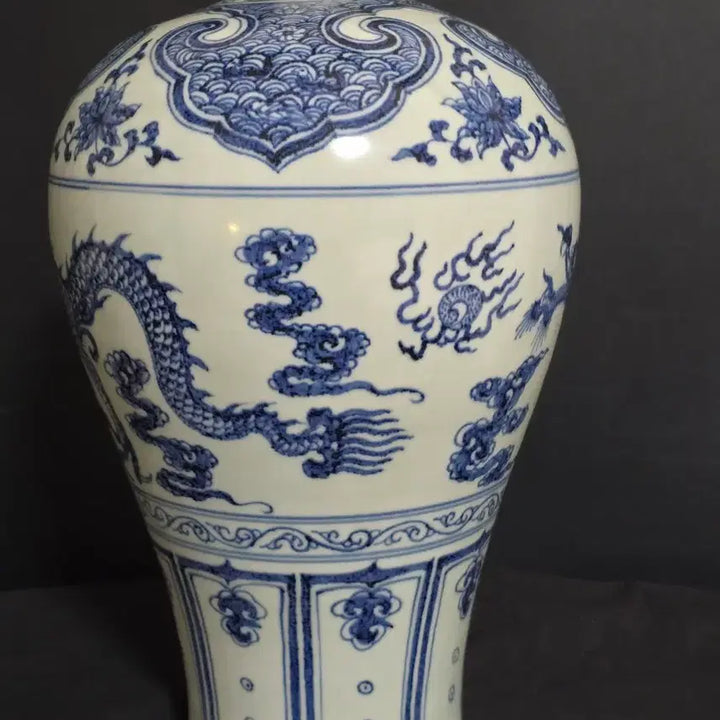 [BUNJANG] Blue and White Porcelain Vase with Dragon and Cloud Motif / 청화백자운용문매병 과 선덕운용문매병 2점
