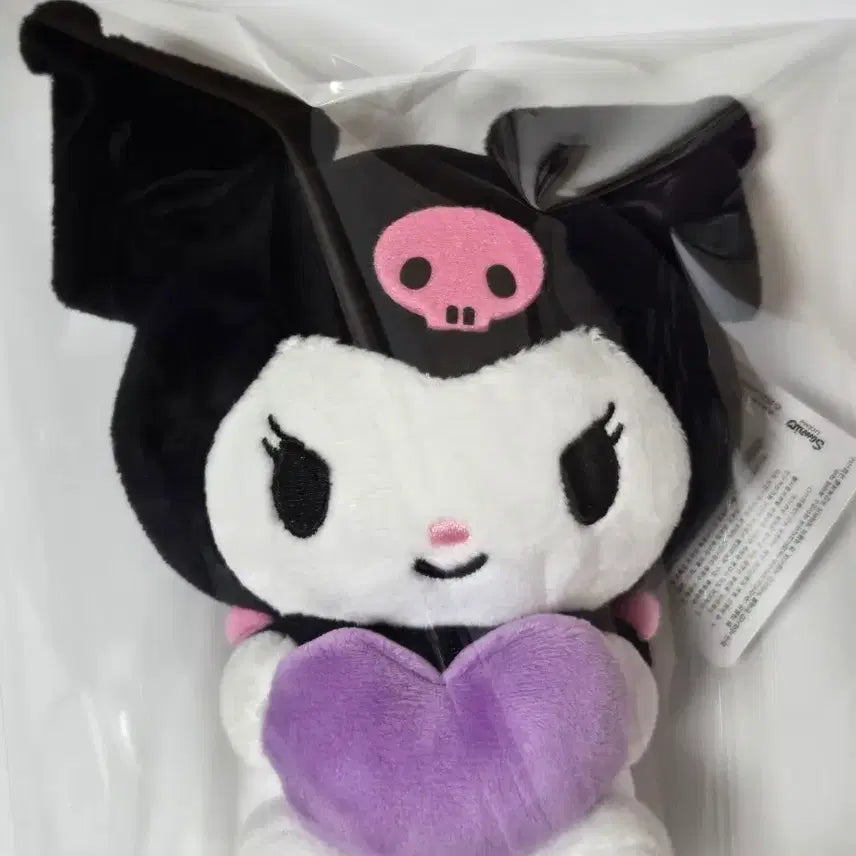 [BUNJANG] Sanrio Kuromi Heart Bag Charm Keychain Doll 12cm / [새상품]산리오 쿠로미 하트 가방걸이 키링 인형 12cm