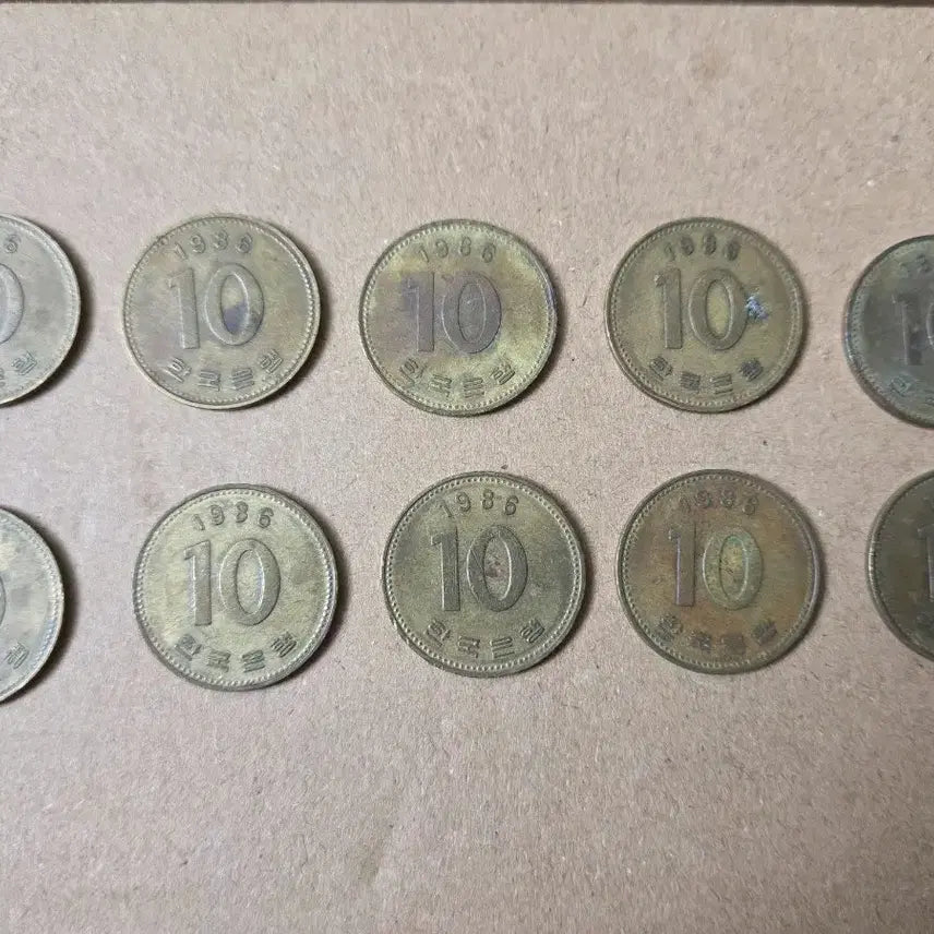[BUNJANG] 1986 10 Won Coin Collection (10 pieces) / 1986년 10원 동전 10개 모음