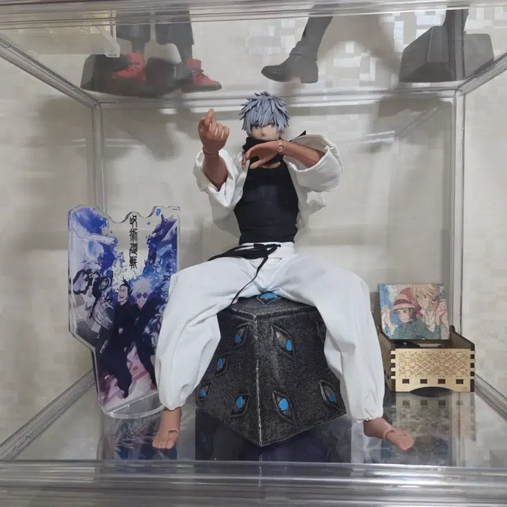 [BUNJANG] Gojo Satoru Custom Figure &amp; Okkotsu Yuta Okkimon Kyo Acrylic Set / 주술회전 무라사키 당주고죠 개인커스텀 피규어+옥문강 피규어및 아크릴