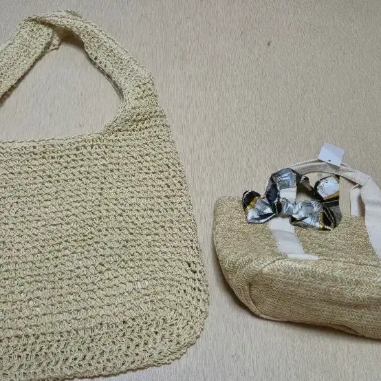 [BUNJANG] Rattan Woven Bag 2-Piece Set / (새상품)라탄 짜임 가방 2종 세트
