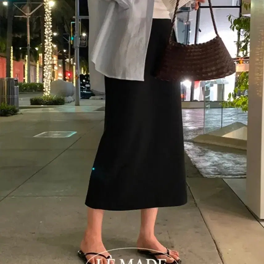 [BUNJANG] Pinr Homemade Lermade Chewy Banding Skirt - Black / 핀르 자체제작 르메이드 쫀득 밴딩 스커트 