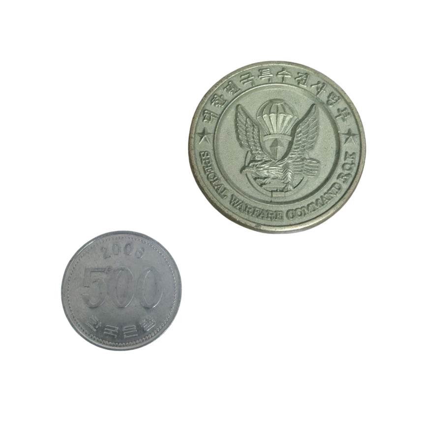 [BUNJANG] ROK Army Special Warfare Command NCO Corps Unit Coin / 육군 특수전사령부 부사관단 부대코인 군대코인 기념 코인 메달 (FREE)