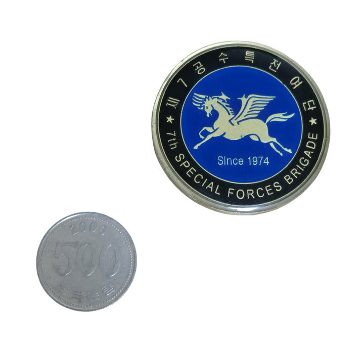 [BUNJANG] 7th Special Forces Brigade Unit Coin Medal Badge / 육군 7공수특전여단 부대코인 군대코인 기념 코인 메달 뱃지 (FREE)