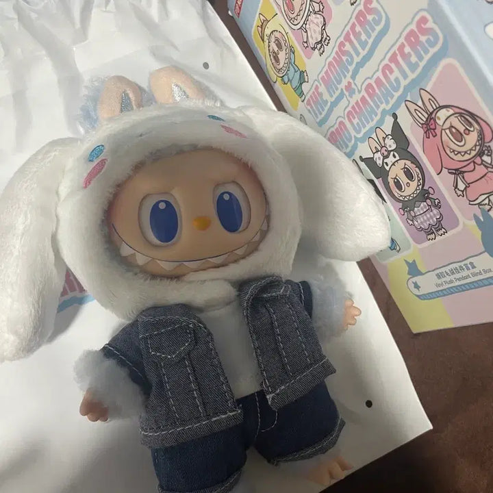 [BUNJANG] Labubu x Sanrio Cinnamoroll Collaboration Keyring / [정품] 라부부 X 산리오 시나모롤