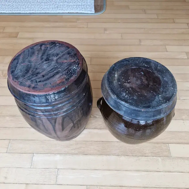 [BUNJANG] Vintage Onggi Jar Set of 2 / 빈티지 옹기 항아리 2개