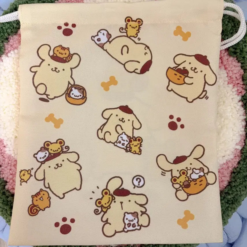 [BUNJANG] Sanrio Pompompurin 30th Anniversary Drawstring Pouch / 산리오 폼폼푸린 30주년 조리개 파우치