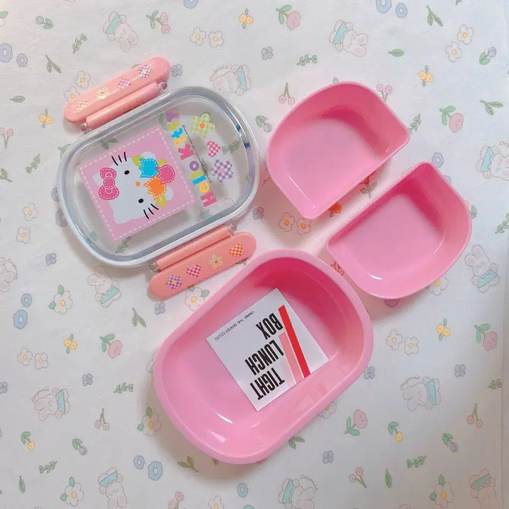 [BUNJANG] 1997 Hello Kitty Kaohana Lunch Box Storage Container / 97년도 고전 키티 카오하나 도시락 보관함 소품함