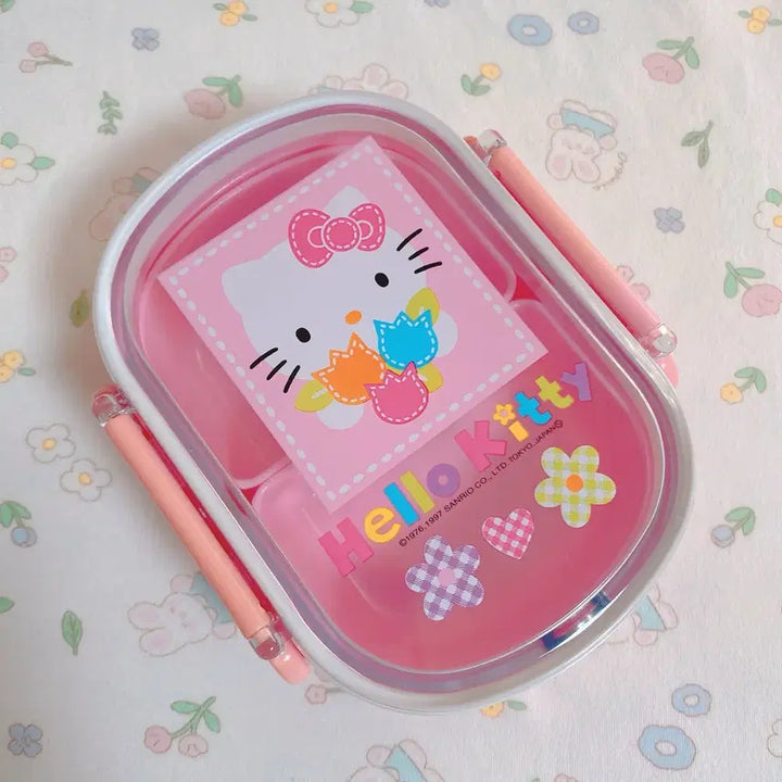 [BUNJANG] 1997 Hello Kitty Kaohana Lunch Box Storage Container / 97년도 고전 키티 카오하나 도시락 보관함 소품함