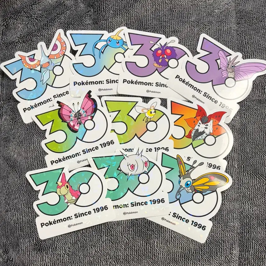 [BUNJANG] Pokemon 30th Anniversary Logo Sticker Butterfly Set / 한국한정] 포켓몬 30주년 로고 스티커 비비용 뷰티플라이 등 나비세트