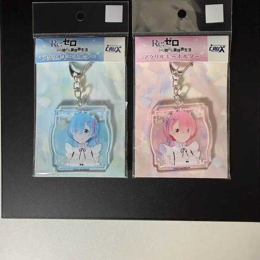 [BUNJANG] Re:Zero Rem Ram Acrylic Keyring (Sealed) / 리제로 렘 람 키링
