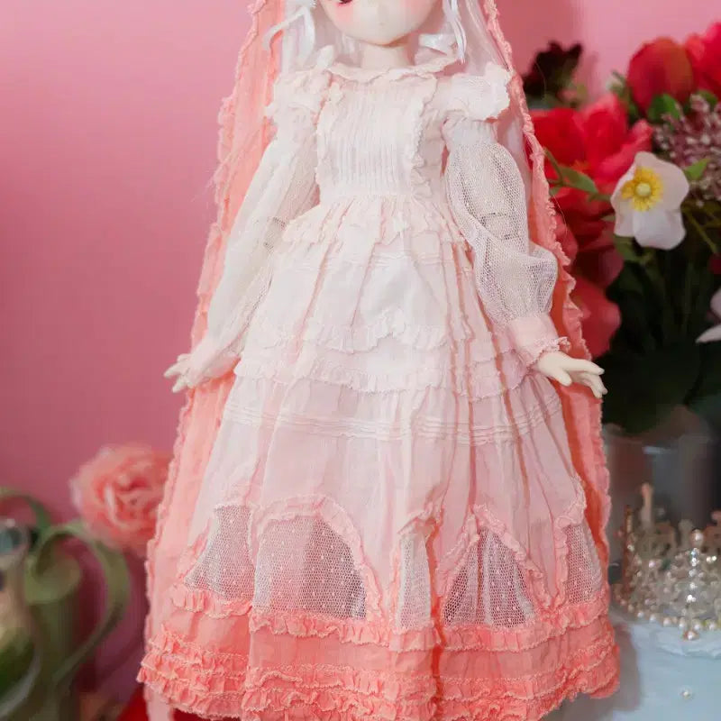 [BUNJANG] MDD MSD Dress Pink Lace Layered Design / 시엔위 mdd, msd 드레스