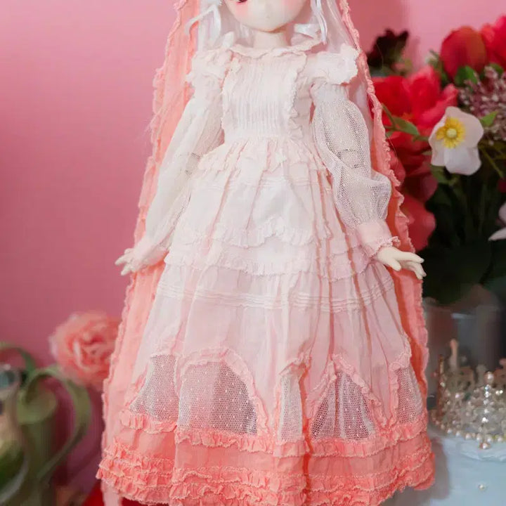[BUNJANG] MDD MSD Dress Pink Lace Layered Design / 시엔위 mdd, msd 드레스