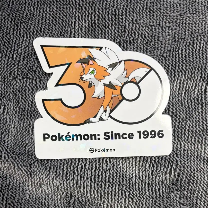 [BUNJANG] Pokemon 30th Anniversary Logo Sticker Dusk Form Lycanroc / 한국한정] 포켓몬 30주년 로고 스티커 루가루암 황혼의 모습
