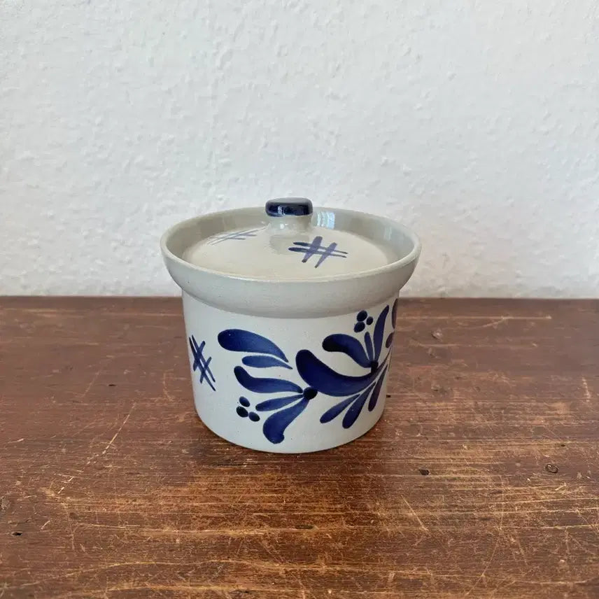 [BUNJANG] German Vintage Blue Stoneware Jar Handmade / 독일)빈티지 블루 스톤웨어 단지(핸드메이드)