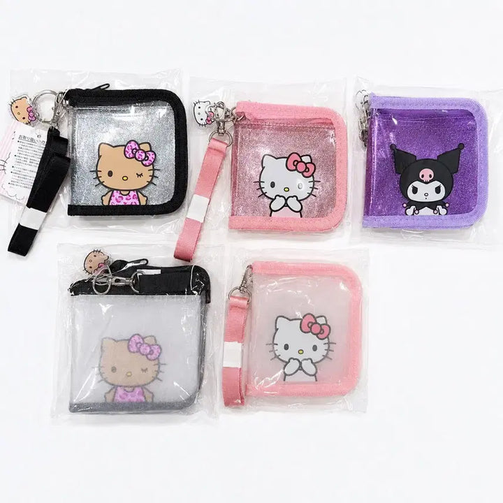 [BUNJANG] Sanrio Hello Kitty Kuromi Transparent Wallet / 일본가) 산리오 헬로키티 쿠로미 투명 지갑
