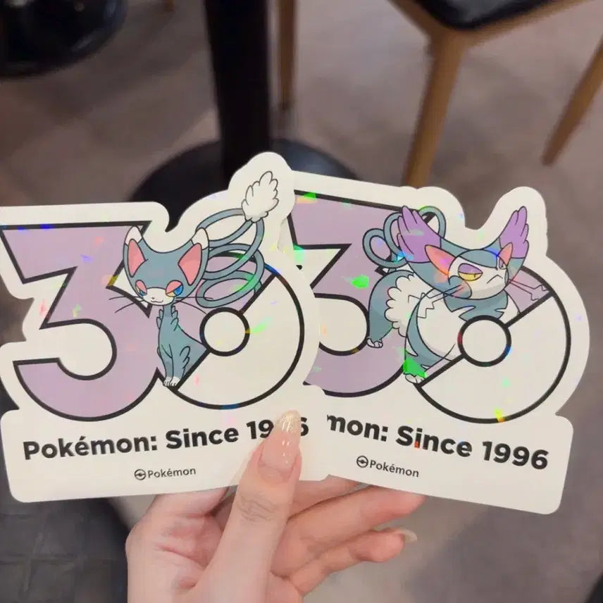 [BUNJANG] Pokemon 30th Anniversary Naongma Monnyangi Hologram Sticker Set / 나옹마 몬냥이 포켓몬 30주년 기념 스티커