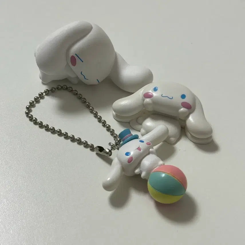 [BUNJANG] Sanrio Cinnamoroll Figure + Keyring + Clip Set / 산리오 시나모롤 피규어 + 키링 + 클립 세트