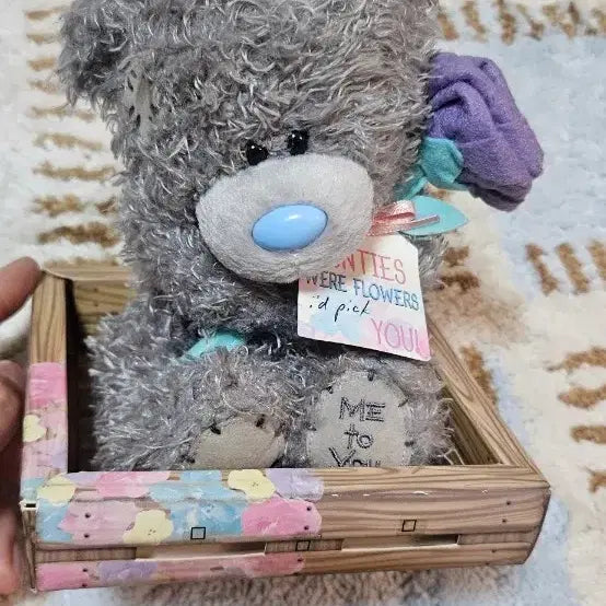 [BUNJANG] Vintage Teddy Bear with Cardboard Box / 빈티지 곰인형