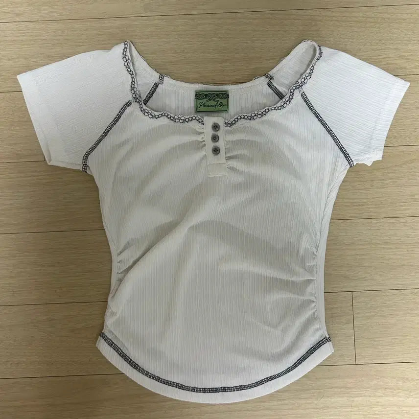 [BUNJANG] White Short Sleeve T-Shirt / 플노팔 다나탑 화이트 반팔