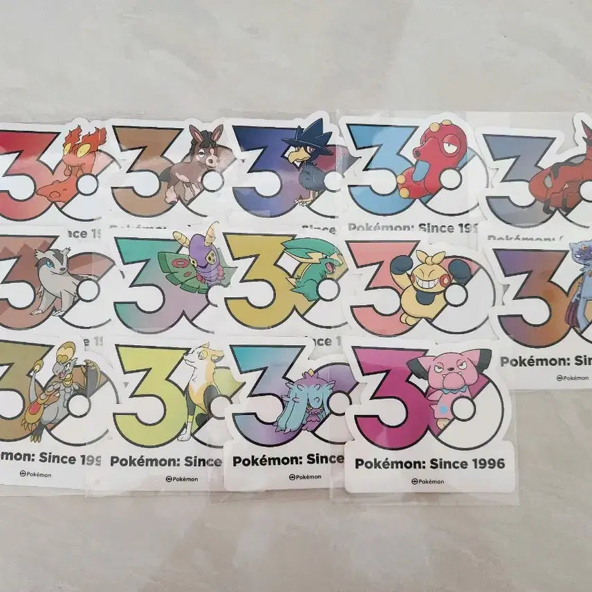 [BUNJANG] Pokemon 30th Anniversary Stickers / 포켓몬 30주년 스티커