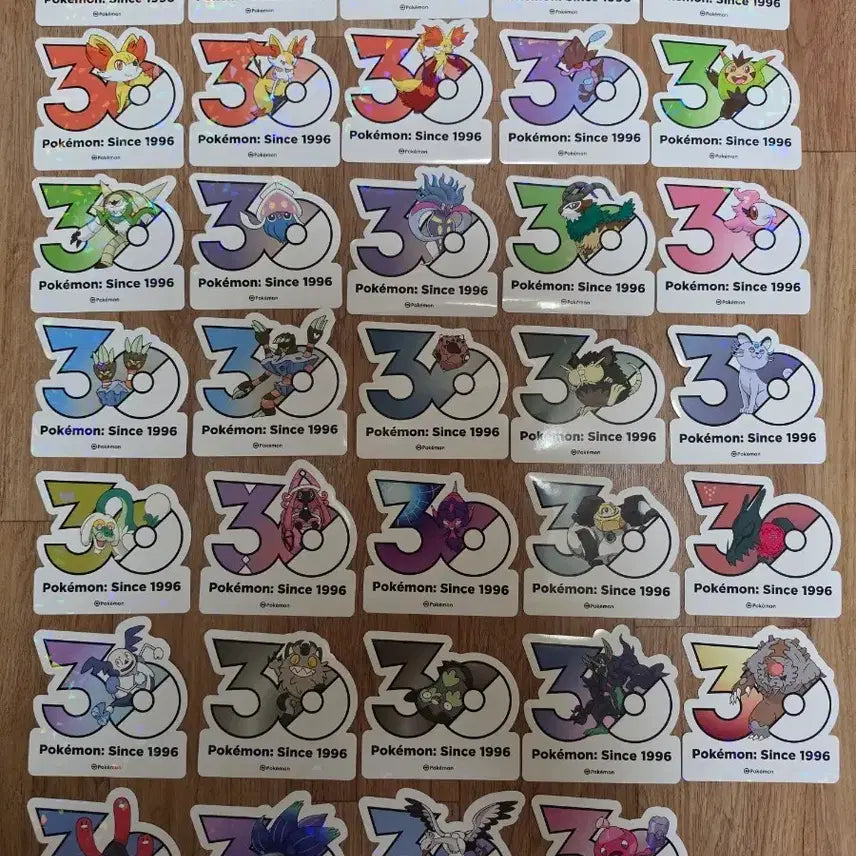 [BUNJANG] Pokemon 30th Anniversary Stickers (Generations 5-9) - 34 Types / 포켓몬 30주년 스티커 5~9세대 메로엣타 큐레무 등 34종 원가양도