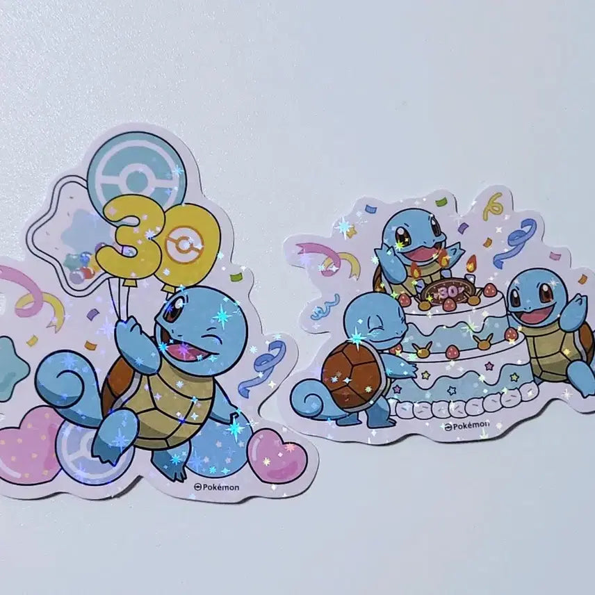 [BUNJANG] Pokemon 30th Anniversary Deco Sticker Set - Bulbasaur &amp; Squirtle / 포켓몬 30주년 데코스티커 이상해씨 꼬부기 세트