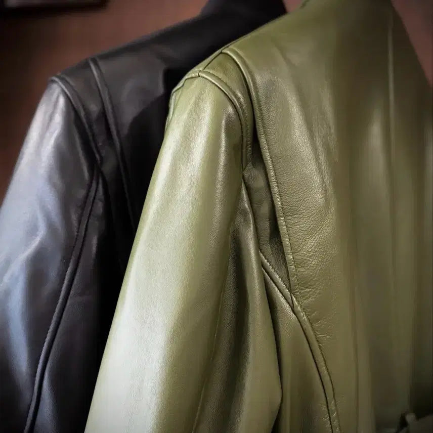 [BUNJANG] iltoco Genuine Leather Belted Safari Jacket / iltoco 양가죽 레더 사파리 멀티포켓 벨티드 자켓