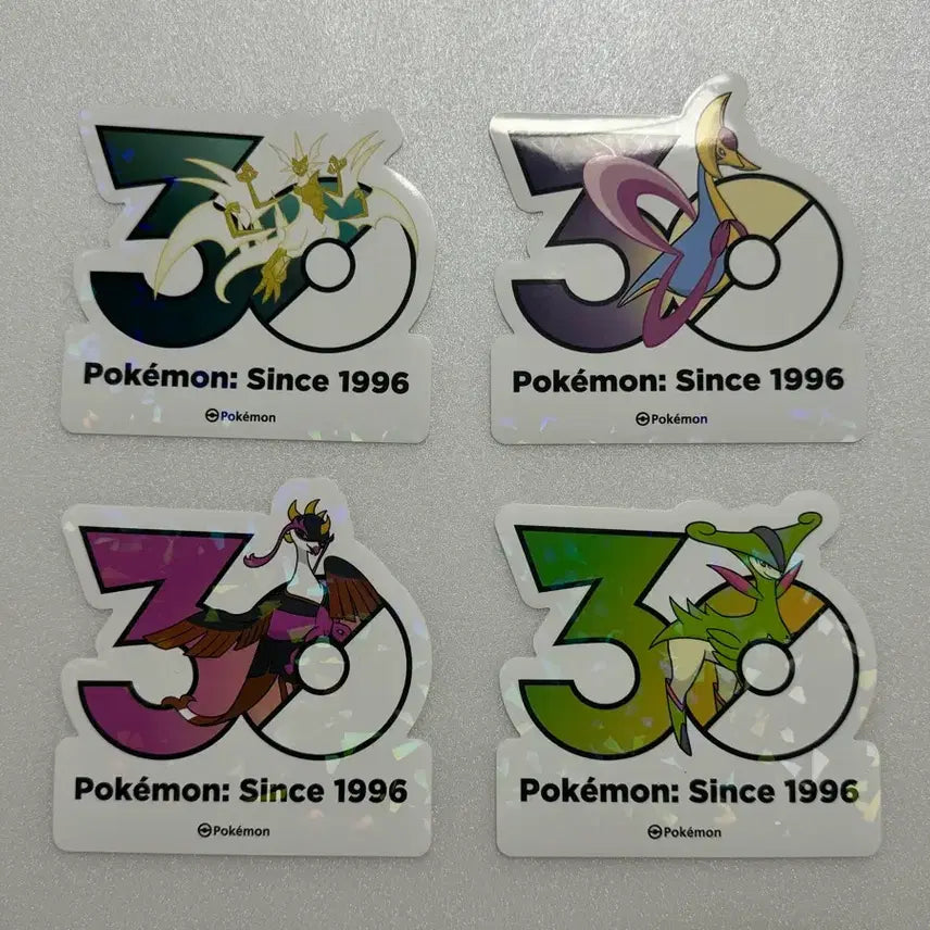 [BUNJANG] Pokemon 30th Anniversary Logo Sticker Set - Ultra Necrozma, Cresselia, Giratina, Virizion / 포켓몬 30주년 로고 스티커 울트라네크로즈마 크레세리아 기로치 비리디온