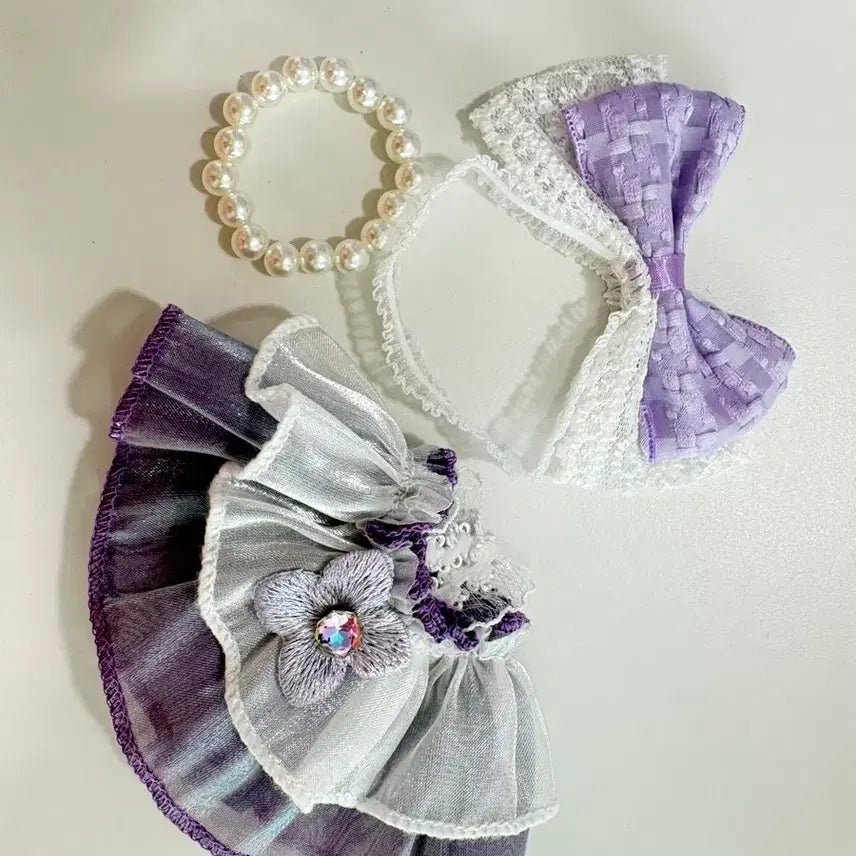 [BUNJANG] Skull Panda 13cm Doll - Deep Purple Dress Set / 2개이상반택무료 스컬판다 13센치인형 진보라원피스세트