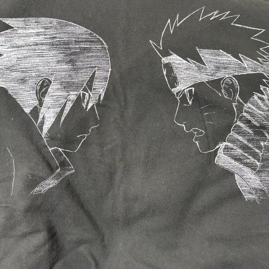 [BUNJANG] Naruto Shippuden Uchiha Sasuke Uzumaki Graphic T-Shirt - Large / 나루토 티셔츠 우치하 사스케 우즈마키 나루토 L 중고품