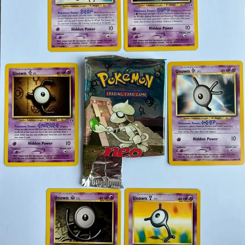 [BUNJANG] Pokemon Unown Set Card (North American English Edition) / 포켓몬 2000-01년 일본 초판 한정판 이브이 프로모+북미판 안농 카드
