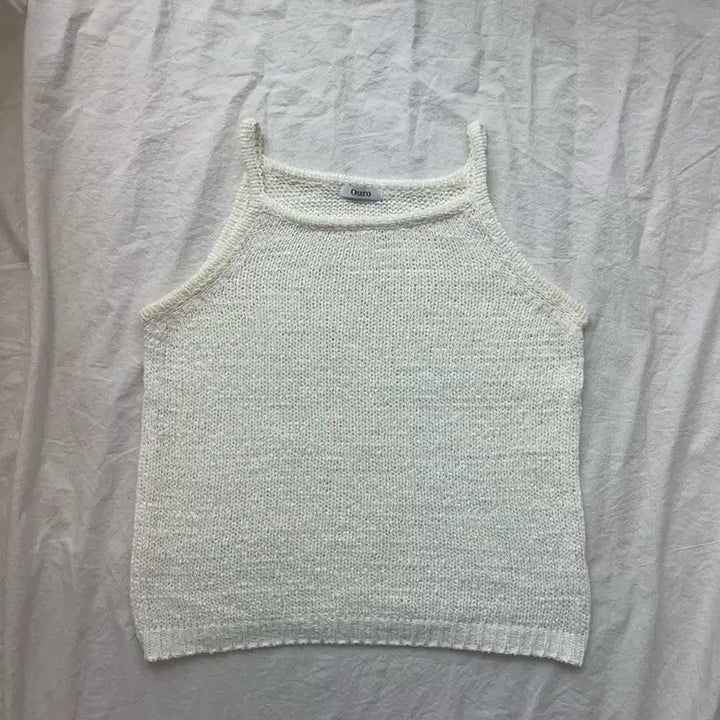 [BUNJANG] Ouro Knit Sleeveless Top Cream OS / Ouro 아우로 니트 민소매 탑