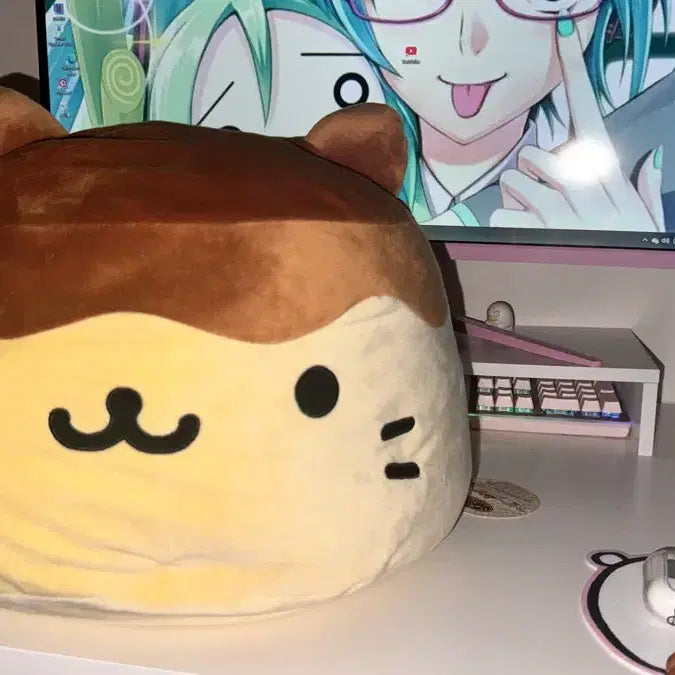 [BUNJANG] San-X Nyan Nyan Nyanko Pudding Plush XL / 산엑스 냥냥냥코 모찌 푸딩 XL
