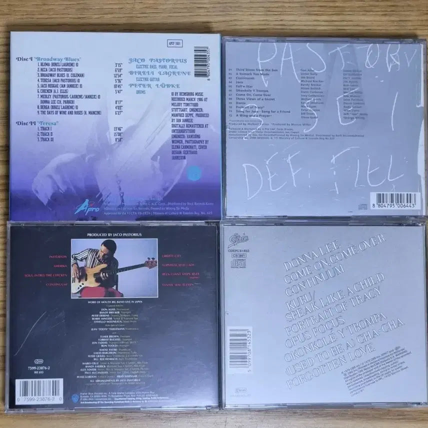 [BUNJANG] Jaco Pastorius 4-CD Bundle Set (Unsealed) / 자코 파스토리우스 4장 (개봉 4CD) 베이시스트