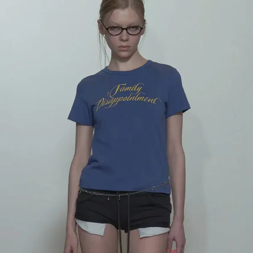 [BUNJANG] Sculptor Vintage Blue Family Disappointment Short Sleeve T-Shirt / 스컬프터 빈티지 블루 Family Disappointment 반팔티