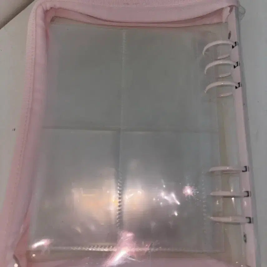 [BUNJANG] Ifbear Pink Zipper Binder with 10 Single-Sided Sleeves / 이프베어 핑크 지퍼바인더 단면 속지 10장 포함 포카 포카홀더 처분