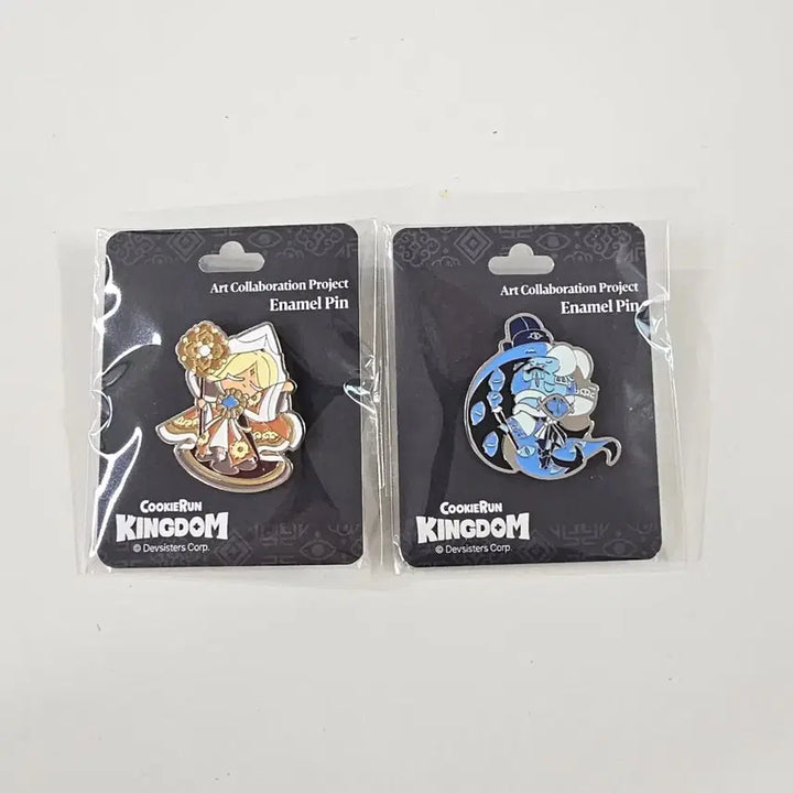 [BUNJANG] Cookie Run Kingdom Shining Milk Chocolate &amp; Pure Vanilla Enamel Pin Button Set / 쿠키런 킹덤 퓨바 에나멜 핀버튼 핀빼찌