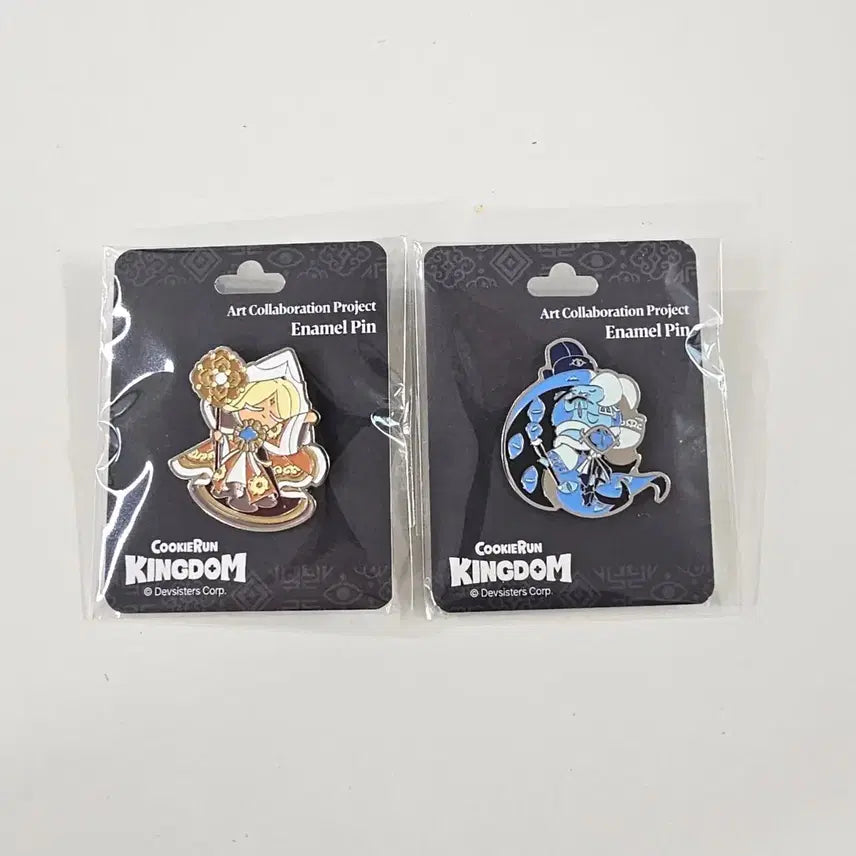 [BUNJANG] Cookie Run Kingdom Shining Milk Chocolate &amp; Pure Vanilla Enamel Pin Button Set / 쿠키런 킹덤 퓨바 에나멜 핀버튼 핀빼찌