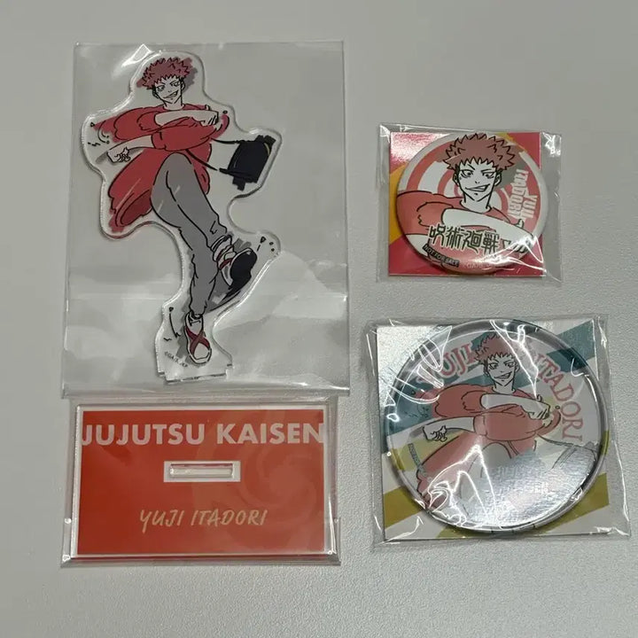 [BUNJANG] Jujutsu Kaisen Yuji Itadori Seven Net Bundle Set Acrylic Stand, Can Badge, Can Coaster / 주술회전 이타도리 유지 세븐넷 일괄 / 아크릴 캔뱃지