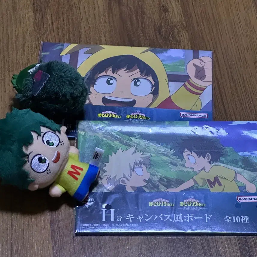 [BUNJANG] My Hero Academia Izuku Midoriya Canvas Board &amp; Plush Bundle Set / [일괄] 나히아 미도리야 캔버스 보드 + 누이