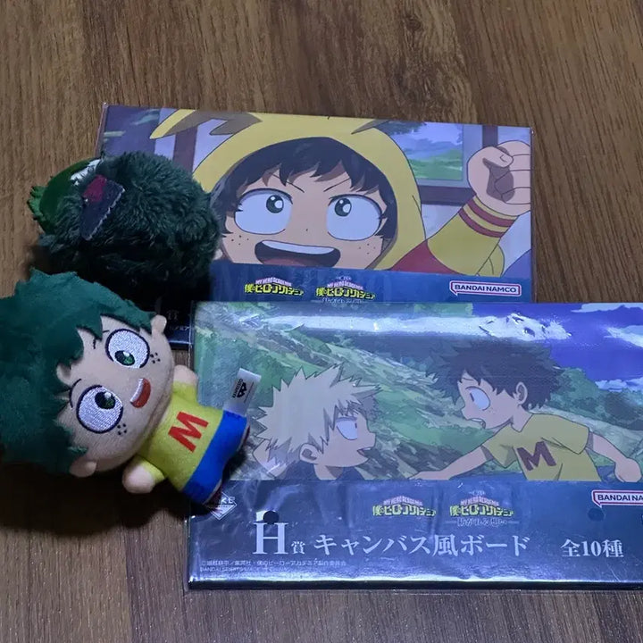 [BUNJANG] My Hero Academia Izuku Midoriya Canvas Board &amp; Plush Bundle Set / [일괄] 나히아 미도리야 캔버스 보드 + 누이