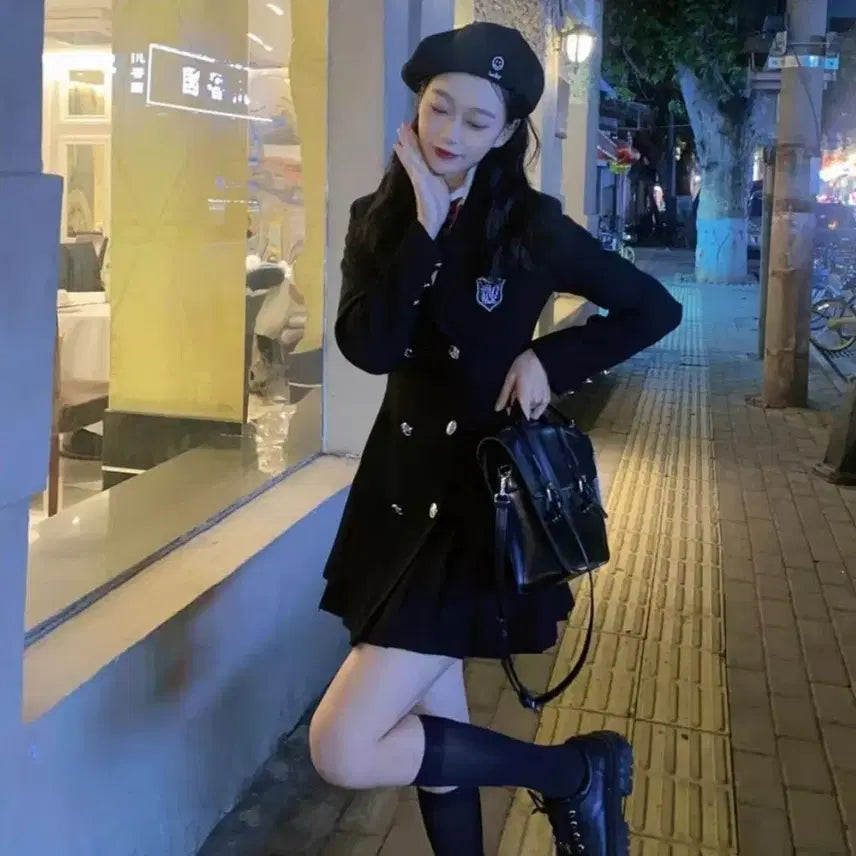 [BUNJANG] Prep Look British Uniform Style A-Line Suit Jacket / (인기)프레피룩 영국교복 정장 코트 하이틴 졸사 컨셉 하객 제복