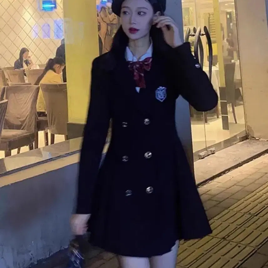[BUNJANG] Prep Look British Uniform Style A-Line Suit Jacket / (인기)프레피룩 영국교복 정장 코트 하이틴 졸사 컨셉 하객 제복