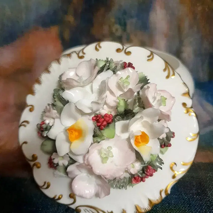 [BUNJANG] Royal Crown Derby Limited Edition Floral Trinket Box / 로얄 크라운 더비 100개 한정판 꽃포지 트링켓