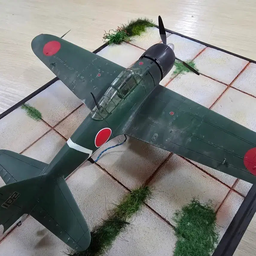 [BUNJANG] Hasegawa 1/48 Scale A6M3 Zero Fighter Diorama Display Model / 1/48 하세가와 A6M3 제로파이터 디오라마 완성작